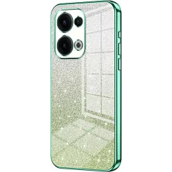 Coque arrière en silicone Phonesta Crystal Sparkle pour Oppo Reno13 - Vert