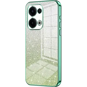 Coque arrière en silicone Phonesta Crystal Sparkle pour Oppo Reno13 - Vert