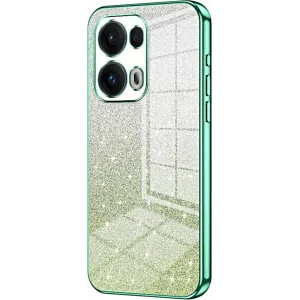 Coque arrière en silicone Phonesta Crystal Sparkle pour Oppo Reno13 Pro - Vert