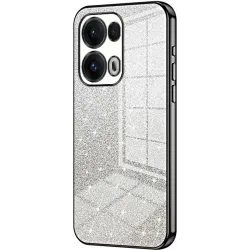 Coque arrière en silicone Phonesta Crystal Sparkle pour Oppo Reno13 Pro - Noir