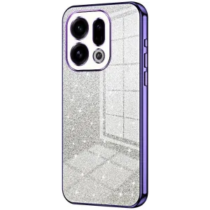 Coque arrière en silicone Phonesta Crystal Sparkle pour Oppo Find X9 - Violet