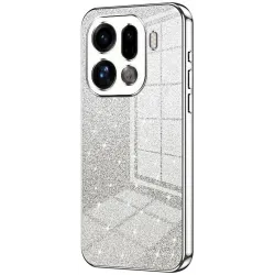 Coque arrière en silicone Phonesta Crystal Sparkle pour Oppo Find X9 Pro - Argent