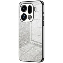 Coque arrière en silicone Phonesta Crystal Sparkle pour Oppo Find X9 Pro - Noir