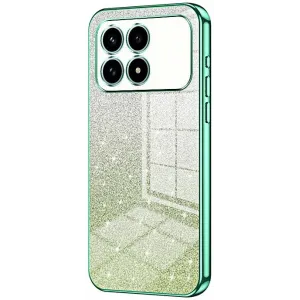 Coque arrière en silicone Phonesta Crystal Sparkle pour Xiaomi Poco F8 Pro - Vert