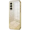 Coque arrière en silicone Phonesta Crystal Sparkle pour Samsung Galaxy A37 - Or