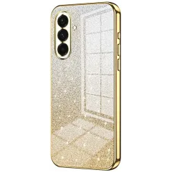 Coque arrière en silicone Phonesta Crystal Sparkle pour Samsung Galaxy A37 - Or