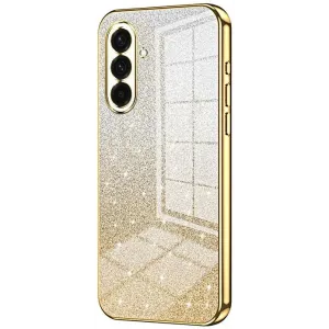 Coque arrière en silicone Phonesta Crystal Sparkle pour Samsung Galaxy A37 - Or