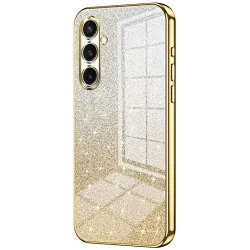 Coque arrière en silicone Phonesta Crystal Sparkle pour Samsung Galaxy S25 FE - Or