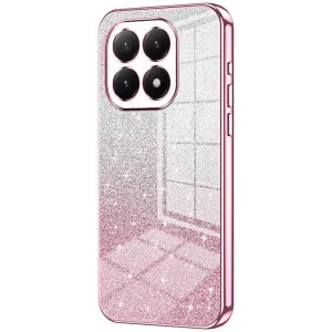 Coque arrière en silicone Phonesta Crystal Sparkle pour Xiaomi 15T - Rose