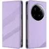 Coque portefeuille Phonesta Embossed Lines pour Xiaomi 15 Ultra - Violet
