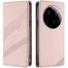 Coque portefeuille Phonesta Embossed Lines pour Xiaomi 15 Ultra - Rose