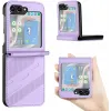 Coque arrière Phonesta Embossed Lines pour Samsung Galaxy Z Flip 7 FE / Z Flip 6 - Violet 2