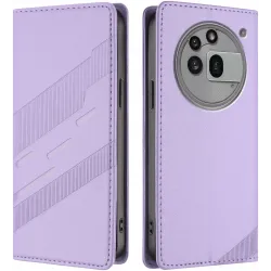 Coque portefeuille Phonesta Embossed Lines pour Nothing Phone (3a) Pro - Violet