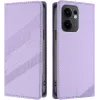 Coque portefeuille Phonesta Embossed Lines pour Oppo Reno13 F 4G/5G / Reno13 FS 5G - Violet