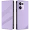 Coque portefeuille Phonesta Embossed Lines pour Oppo Reno13 Pro - Violet