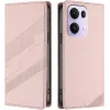 Coque portefeuille Phonesta Embossed Lines pour Oppo Reno13 Pro - Rose