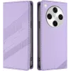 Coque portefeuille Phonesta Embossed Lines pour Oppo Find X8 Pro - Violet