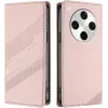 Coque portefeuille Phonesta Embossed Lines pour Oppo Find X8 Pro - Rose
