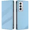 Coque portefeuille Phonesta Embossed Lines pour Oppo Reno12 - Bleu clair
