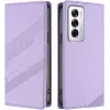 Coque portefeuille Phonesta Embossed Lines pour Oppo Reno12 - Violet