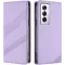 Coque portefeuille Phonesta Embossed Lines pour Oppo Reno12 - Violet