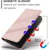 Coque portefeuille Phonesta Embossed Lines pour Oppo Reno12 F/Reno12 FS - Rose 5