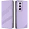Coque portefeuille Phonesta Embossed Lines pour Oppo Reno12 Pro - Violet