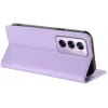 Coque portefeuille Phonesta Embossed Lines pour Oppo Reno12 Pro - Violet 3