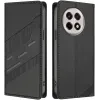 Coque portefeuille Phonesta Embossed Lines pour OnePlus 13R - Noir 0