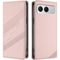 Coque portefeuille Phonesta Embossed Lines pour OnePlus Nord 4 - Rose