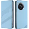 Coque portefeuille Phonesta Embossed Lines pour OnePlus 12 - Bleu clair