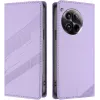 Coque portefeuille Phonesta Embossed Lines pour OnePlus 12 - Violet