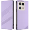 Coque portefeuille Phonesta Embossed Lines pour Motorola Edge 50 Ultra - Violet