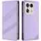 Coque portefeuille Phonesta Embossed Lines pour Motorola Edge 50 Ultra - Violet