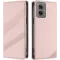 Coque portefeuille Phonesta Embossed Lines pour Motorola Moto G55 - Rose