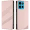 Coque portefeuille Phonesta Embossed Lines pour Motorola Moto G75 - Rose