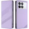 Coque portefeuille Phonesta Embossed Lines pour Xiaomi 14T - Violet