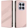 Coque portefeuille Phonesta Embossed Lines pour Xiaomi Redmi Note 14 Pro 4G - Rose