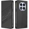 Coque portefeuille Phonesta Embossed Lines pour Xiaomi Redmi Note 14 Pro 4G - Noir