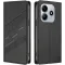 Coque portefeuille Phonesta Embossed Lines pour Xiaomi Redmi Note 14 5G - Noir