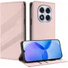 Coque portefeuille Phonesta Embossed Lines pour Xiaomi Redmi Note 14 Pro 5G/14 Pro Plus / Xiaomi Poco X7 - Rose 2