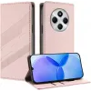 Coque portefeuille Phonesta Embossed Lines pour Xiaomi Redmi 14C / Xiaomi Poco C75 - Rose 1