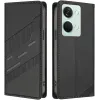 Coque portefeuille Phonesta Embossed Lines pour OnePlus Nord 3 - Noir