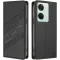 Coque portefeuille Phonesta Embossed Lines pour OnePlus Nord 3 - Noir