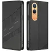 Coque portefeuille Phonesta Embossed Lines pour OnePlus Nord CE 4 Lite - Noir