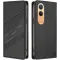 Coque portefeuille Phonesta Embossed Lines pour OnePlus Nord CE 4 Lite - Noir