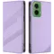 Coque portefeuille Phonesta Embossed Lines pour Motorola Moto G35 - Violet
