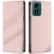 Coque portefeuille Phonesta Embossed Lines pour Motorola Moto G04 / G04s / G24 / G24 Power / E14 - Rose