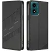 Coque portefeuille Phonesta Embossed Lines pour Motorola Moto G04 / G04s / G24 / G24 Power / E14 - Noir