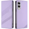 Coque portefeuille Phonesta Embossed Lines pour Samsung Galaxy S25 Edge - Violet